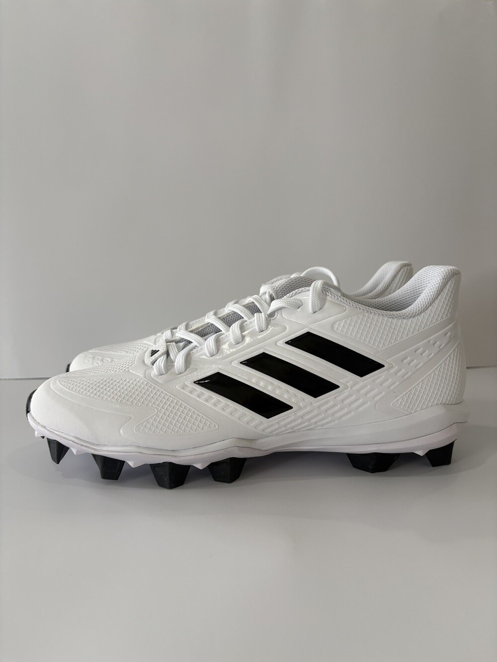 Adidas Icon 8 MD Men's Baseball Cleats White Black Molded Spikes JQ2562 Size 10